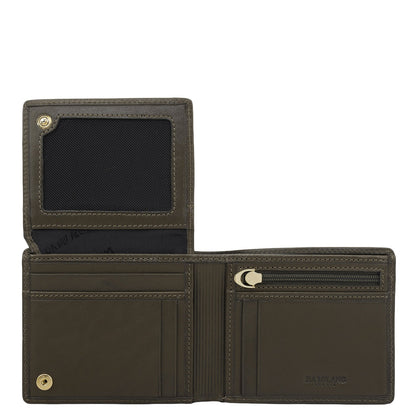 Olive Bifold Leather Mens Wallet