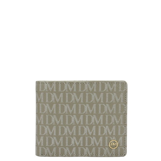Stone Grey Bifold Leather Mens Wallet