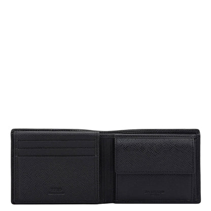 Black Bifold Leather Mens Wallet