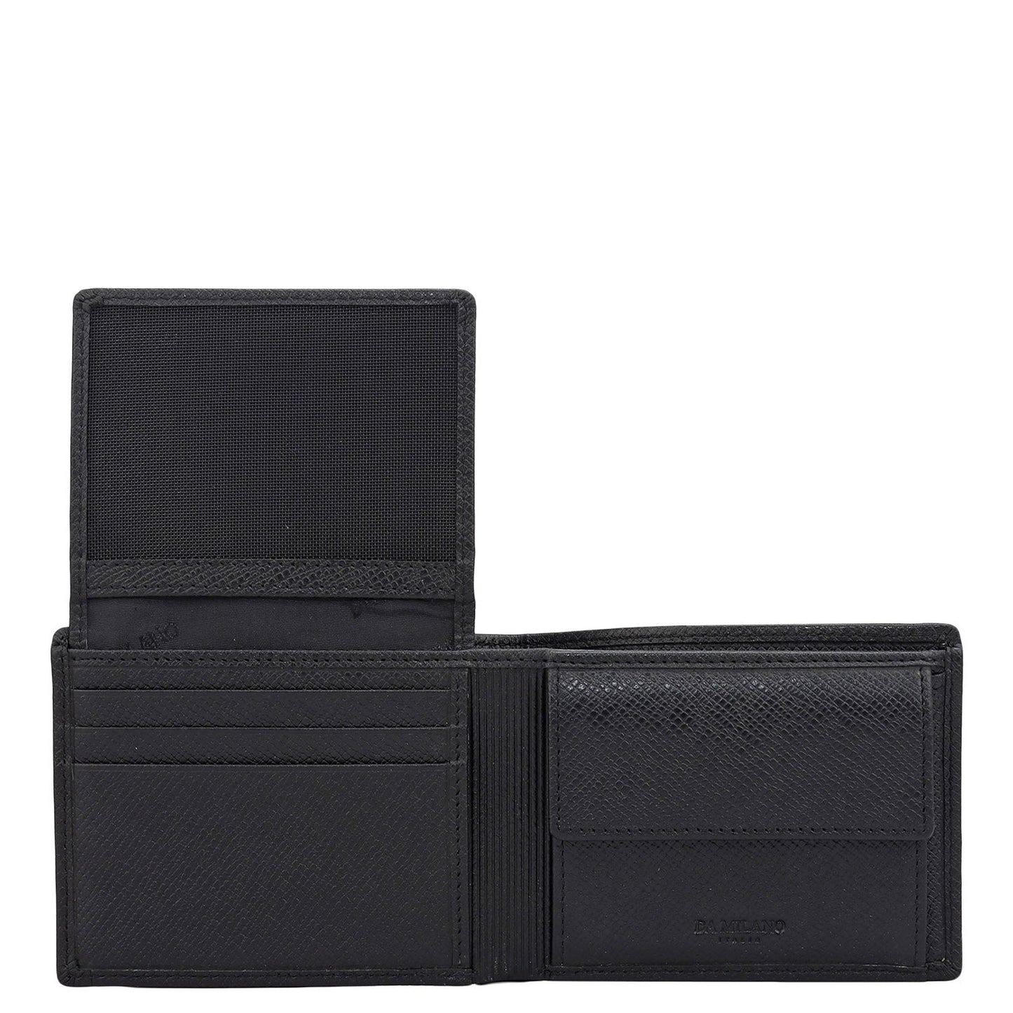 Black Bifold Leather Mens Wallet