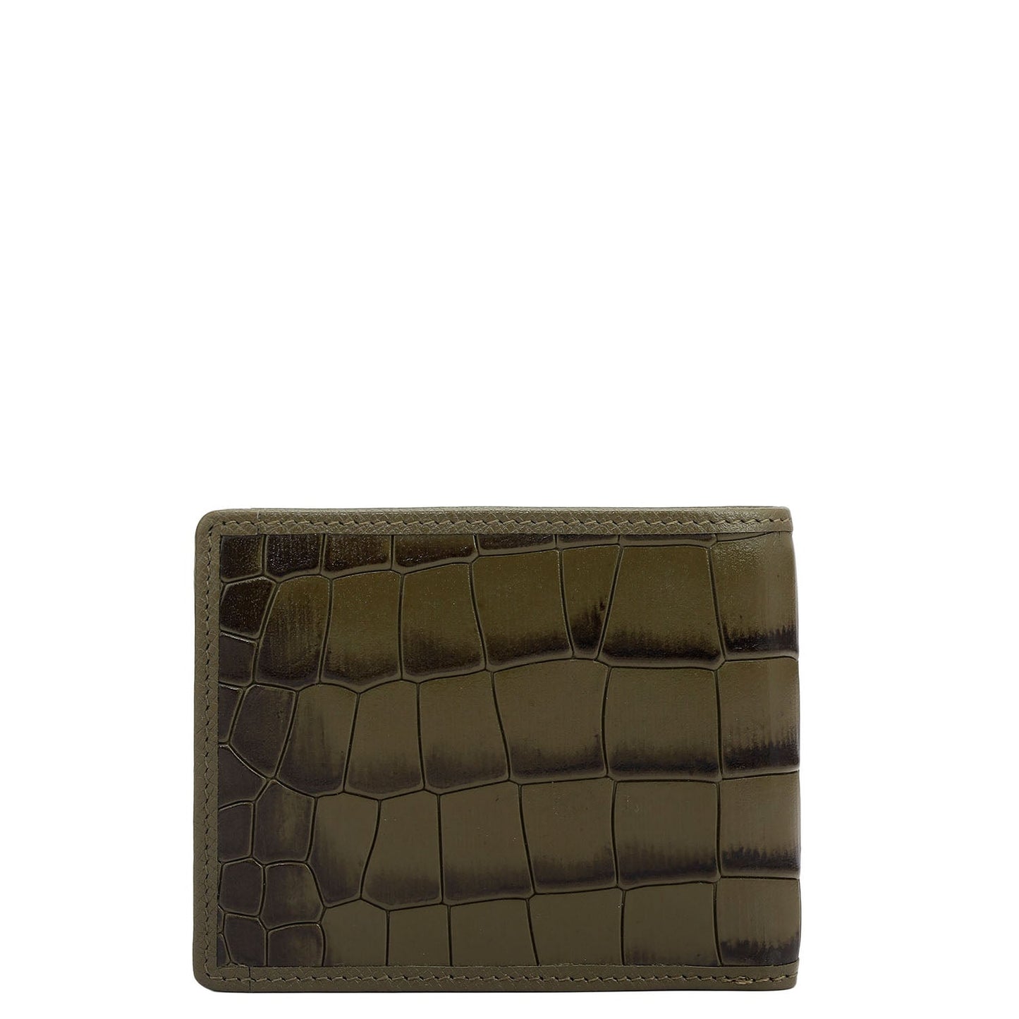 Military Green Bifold Leather Mens Wallet