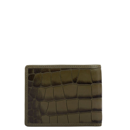 Military Green Bifold Leather Mens Wallet