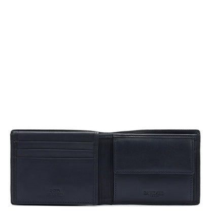 Calf Leather Mens Wallet - Navy