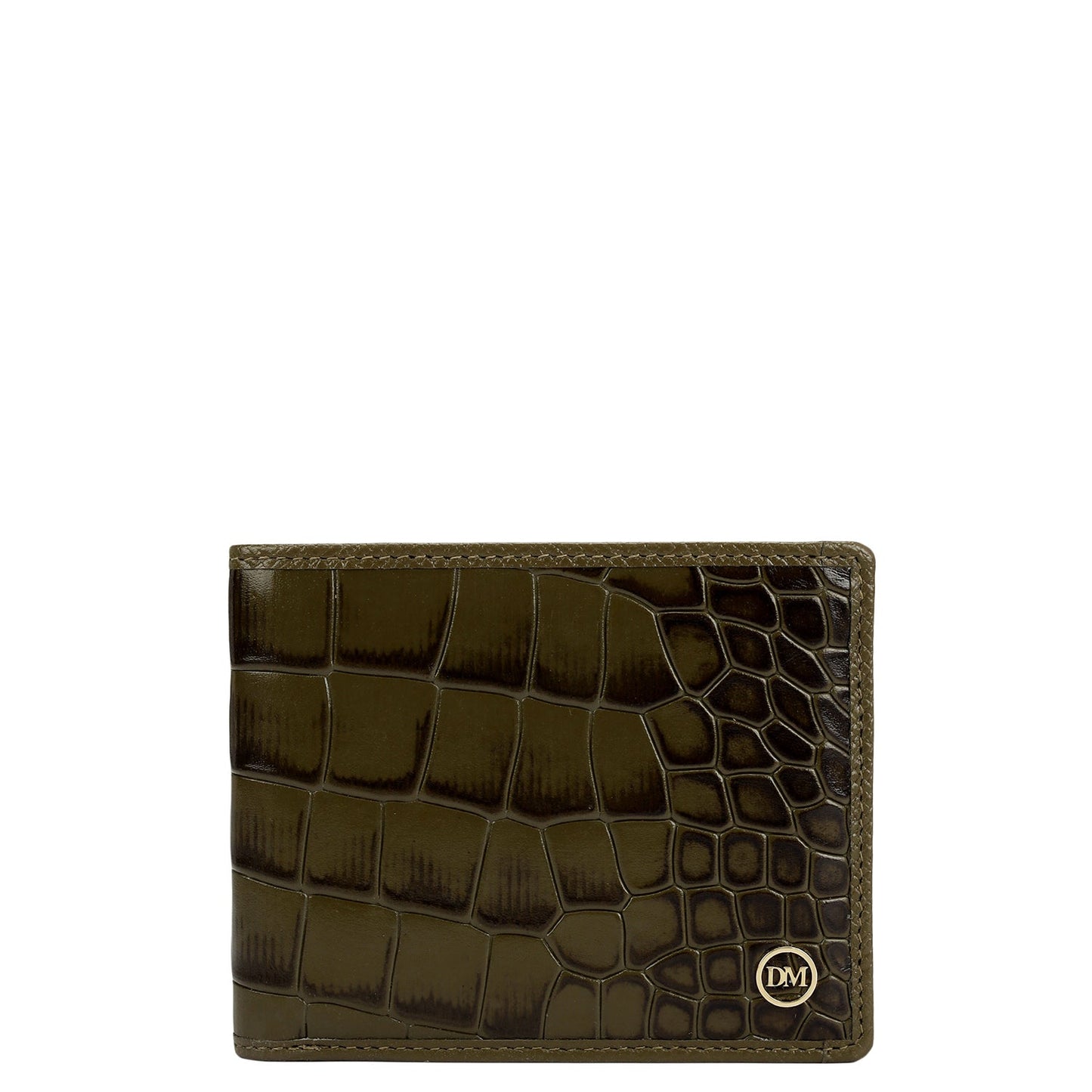 Military Green Bifold Leather Mens Wallet