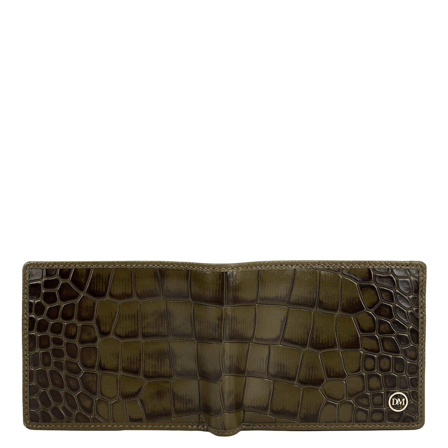 Military Green Bifold Leather Mens Wallet