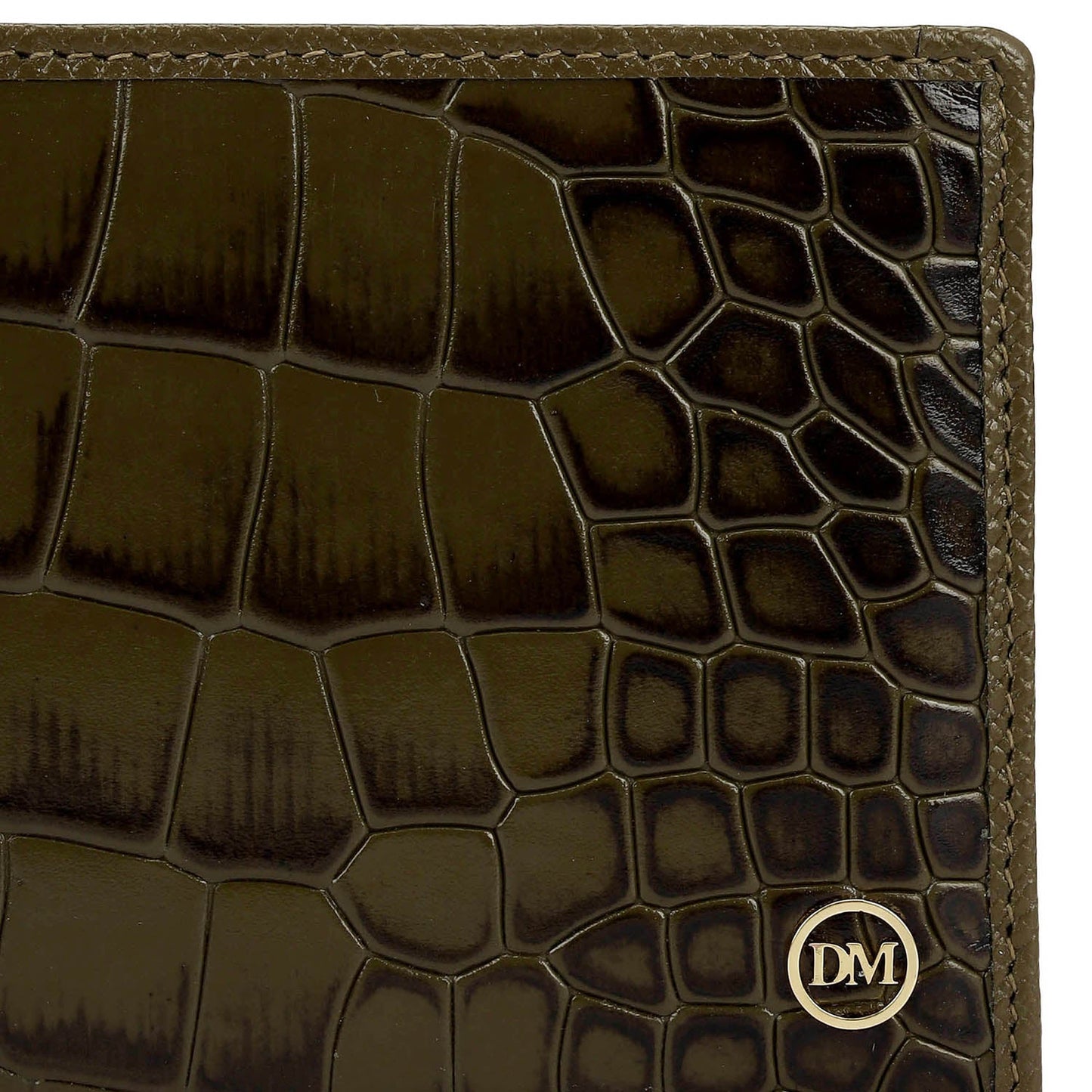Military Green Bifold Leather Mens Wallet