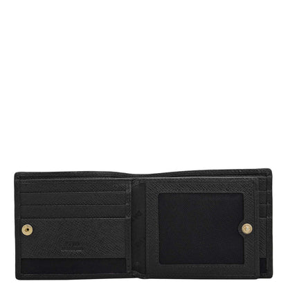 Black Bifold Leather Mens Wallet