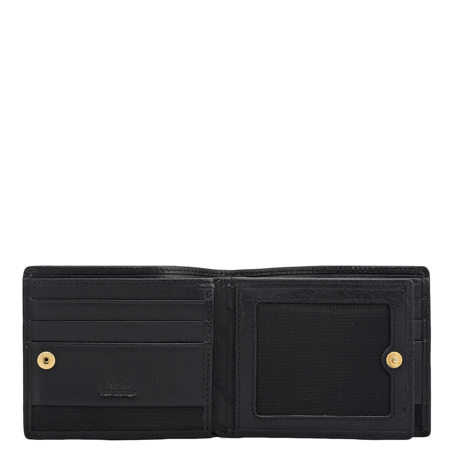Black Bifold Leather Mens Wallet
