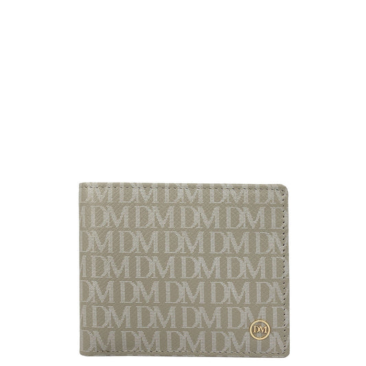 Stone Grey Bifold Leather Mens Wallet