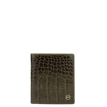 Military Green Bifold Leather Mens Wallet