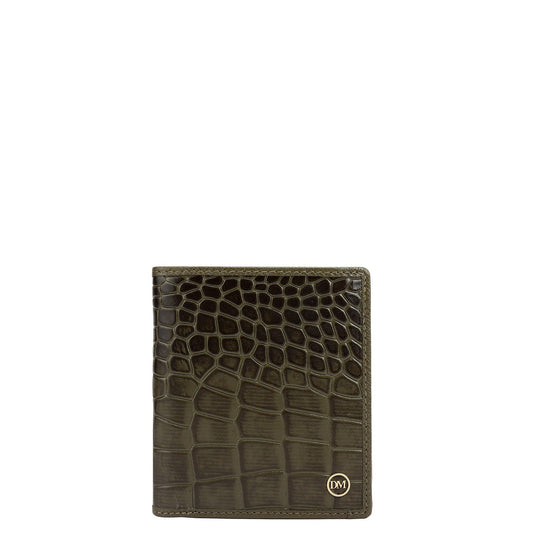 Military Green Bifold Leather Mens Wallet