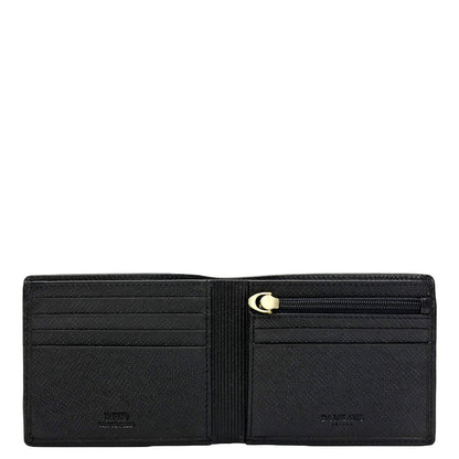 Black Bifold Leather Mens Wallet