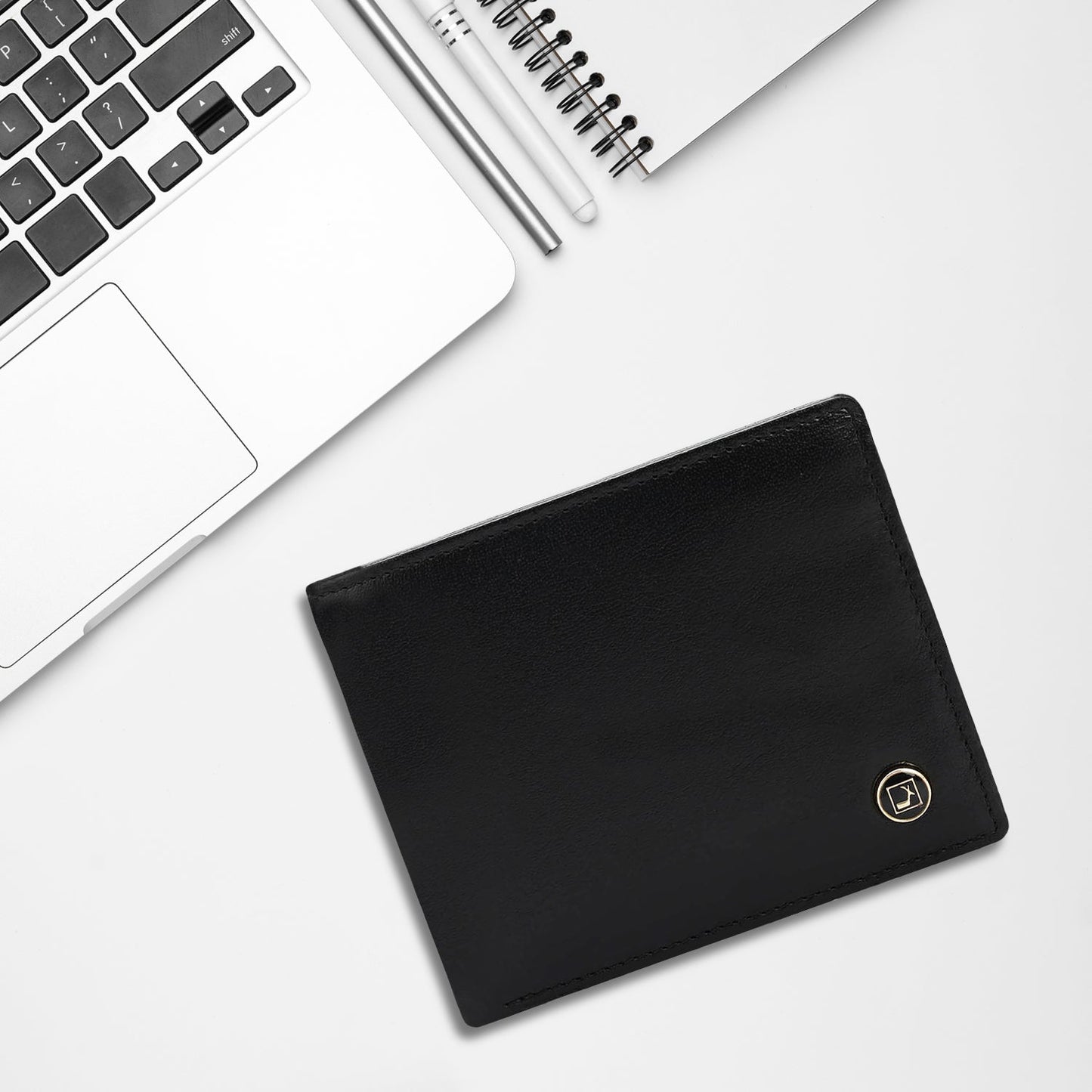 Black Bifold Leather Mens Wallet