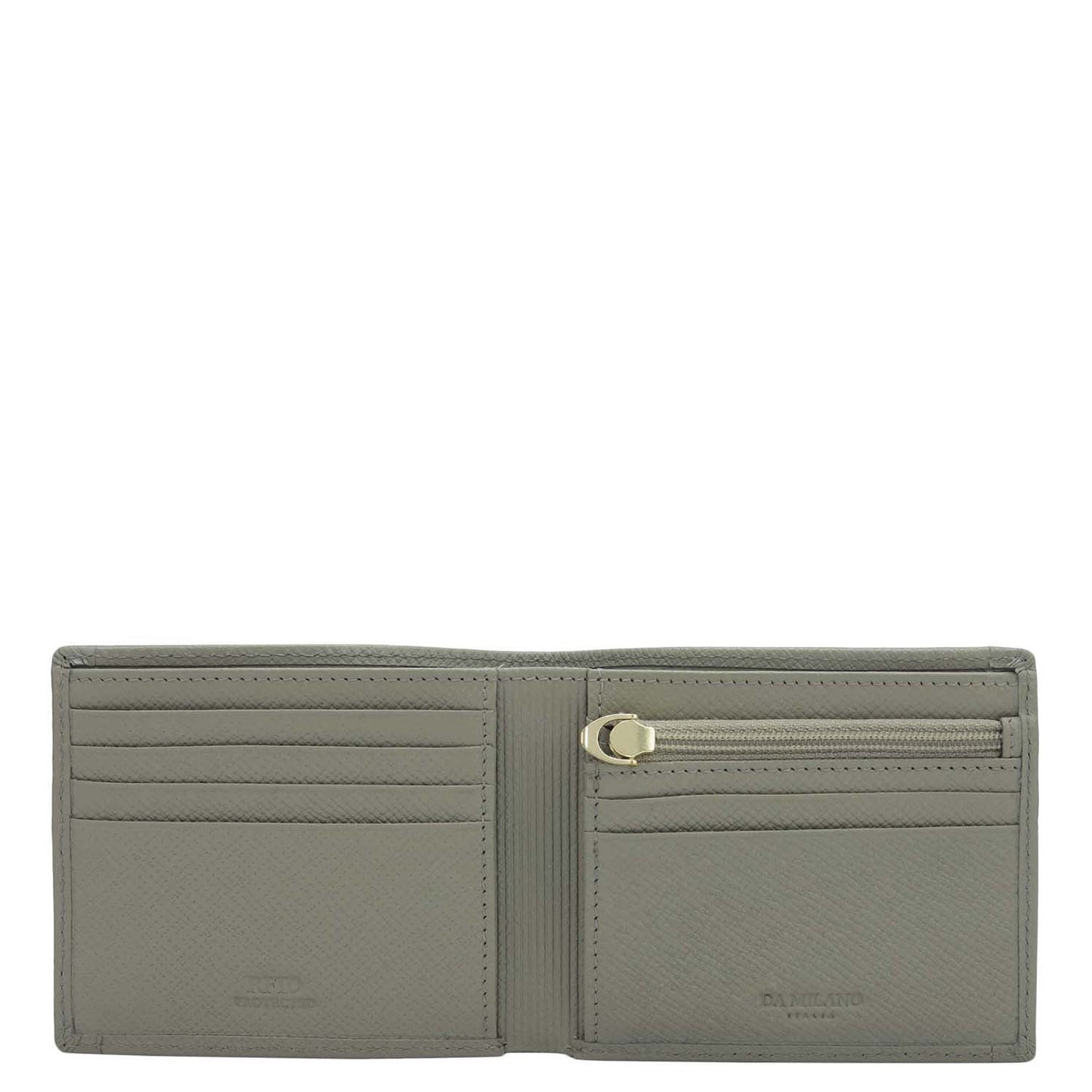 Stone Grey Bifold Leather Mens Wallet