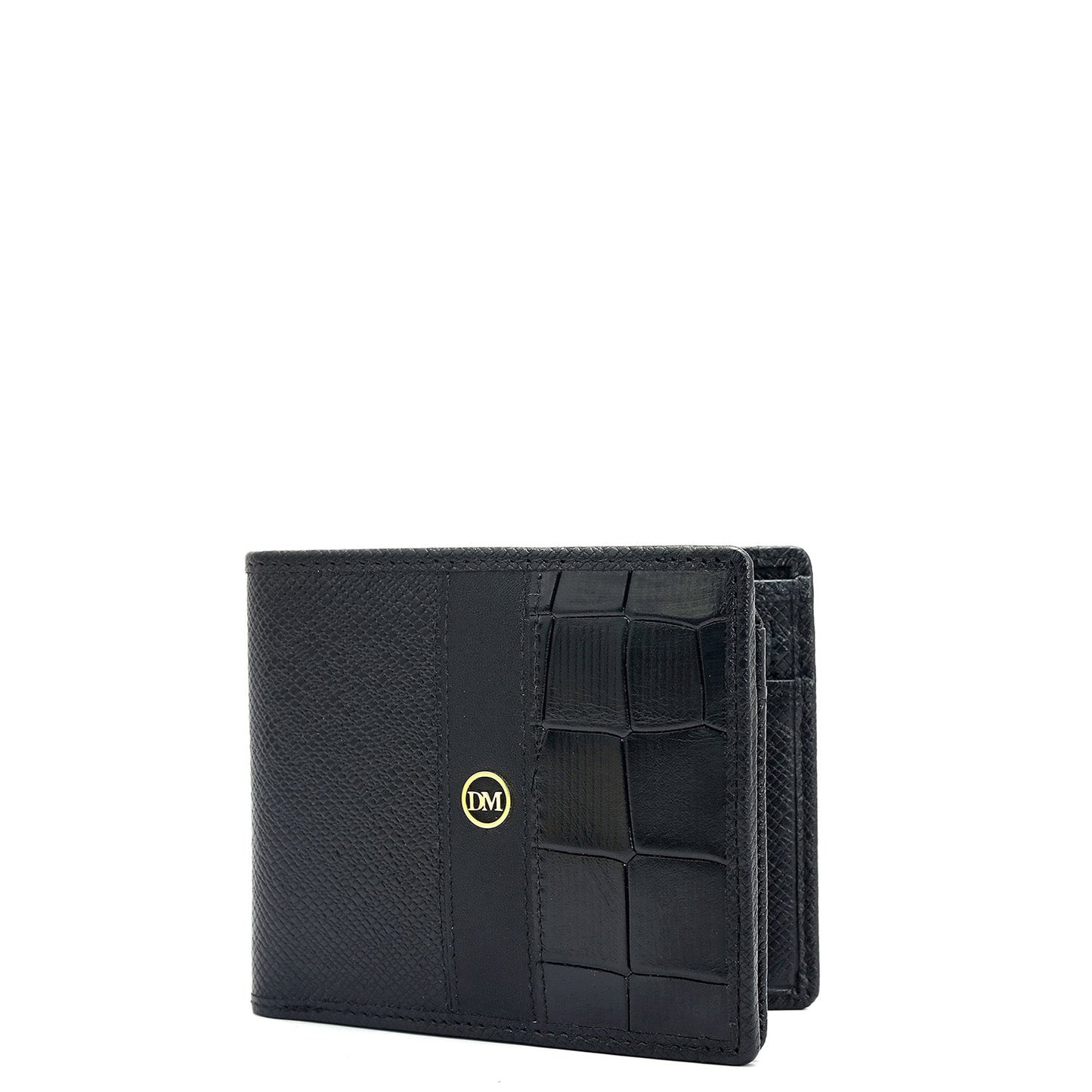 Franzy Croco Leather Mens Wallet - Black