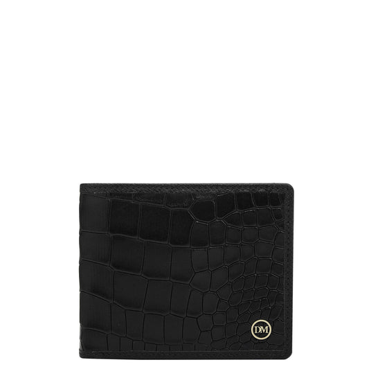 Black Bifold Leather Mens Wallet