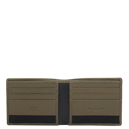 Military Green Bifold Leather Mens Wallet