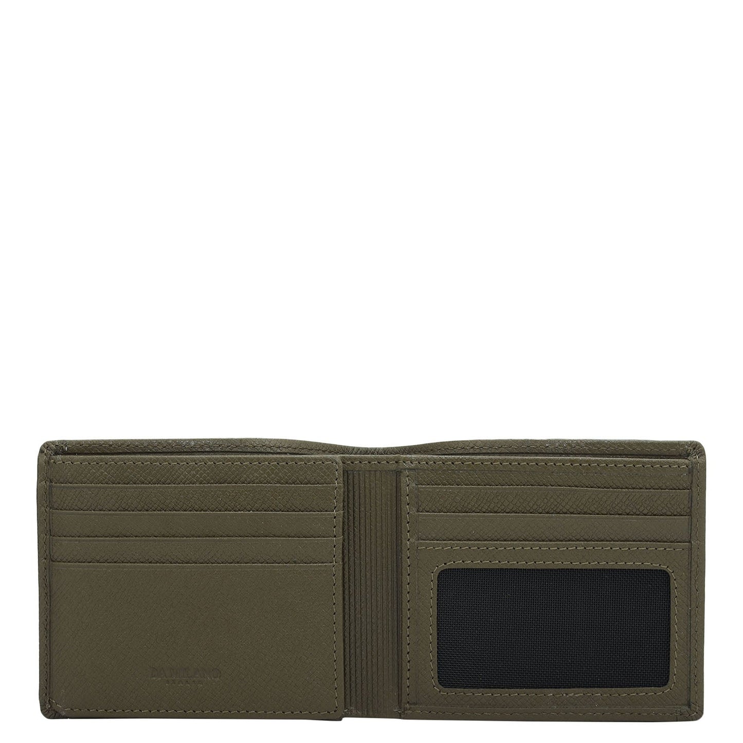 Military Green Bifold Leather Mens Wallet
