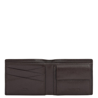 Croco Leather Mens Wallet - Brown