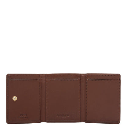 Brown Trifold Leather Mens Wallet