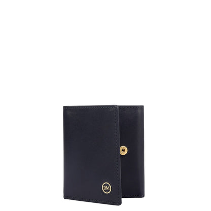 Navy Trifold Leather Mens Wallet
