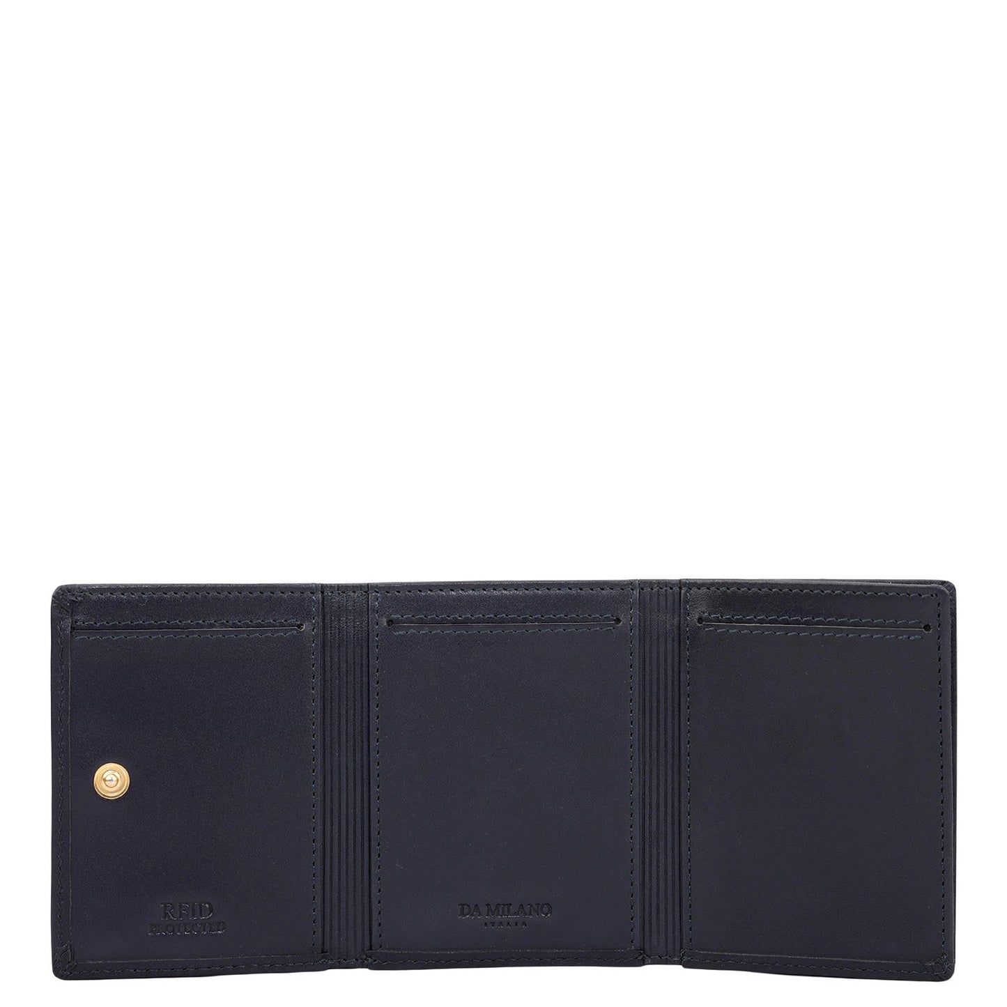 Navy Trifold Leather Mens Wallet