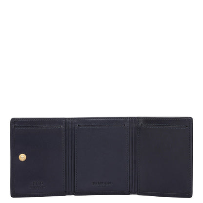 Navy Trifold Leather Mens Wallet