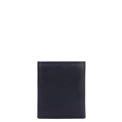 Navy Trifold Leather Mens Wallet