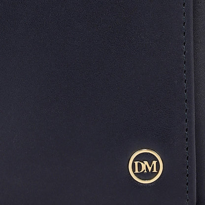 Navy Trifold Leather Mens Wallet