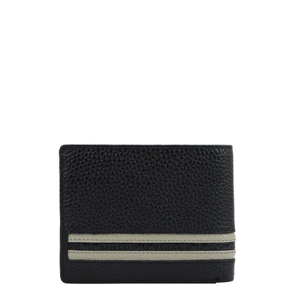 Wax Leather Mens Wallet - Black