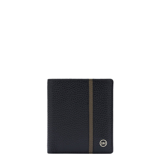 Wax Leather Mens Wallet - Black