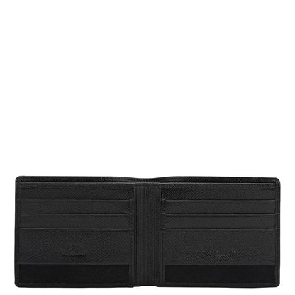 Black Bifold Leather Mens Wallet