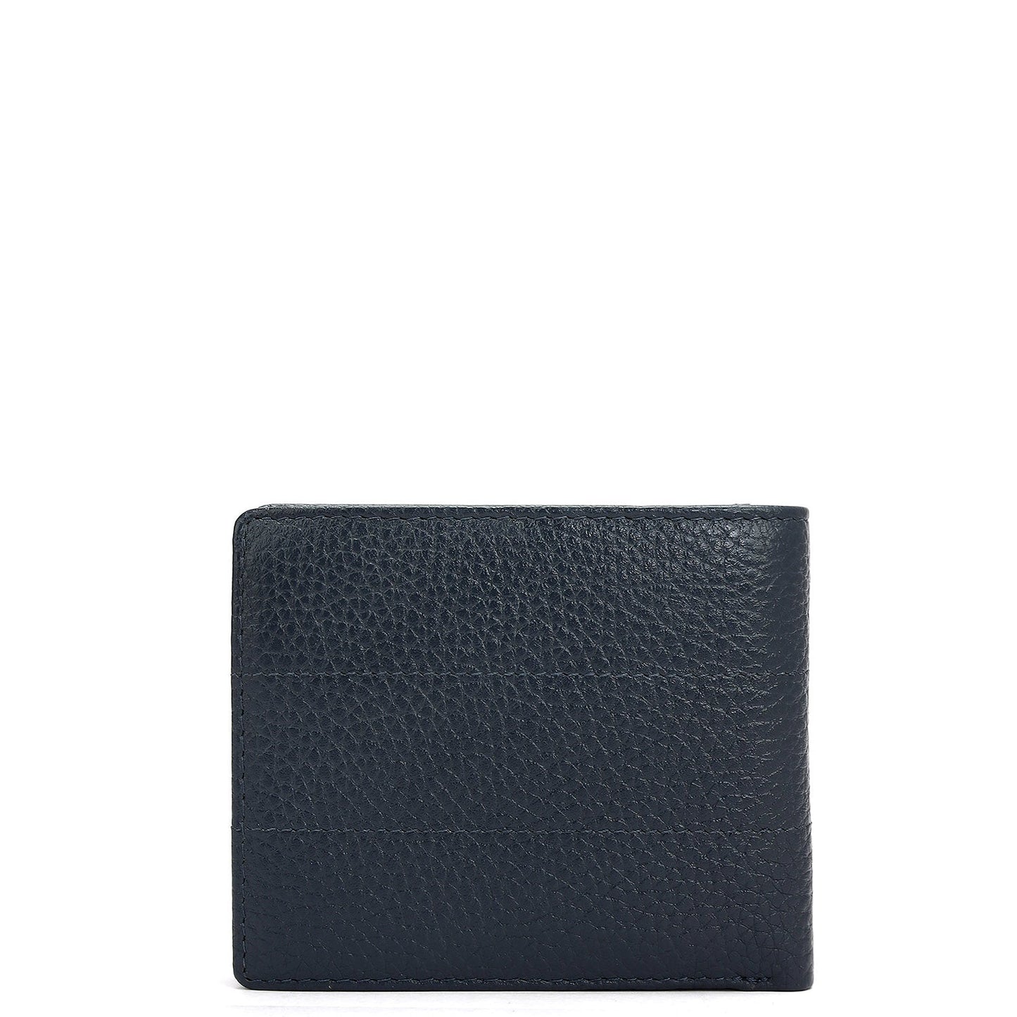 Wax Stripe Leather Mens Wallet - Navy