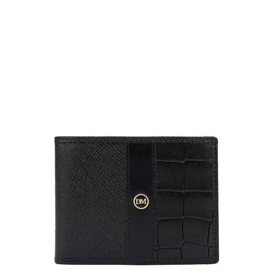 Black Bifold Leather Mens Wallet