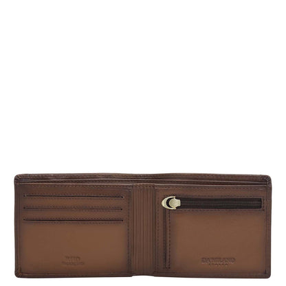 Cognac Bifold Leather Mens Wallet