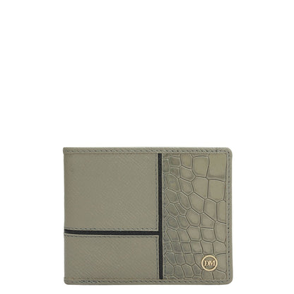 Stone Grey Bifold Leather Mens Wallet