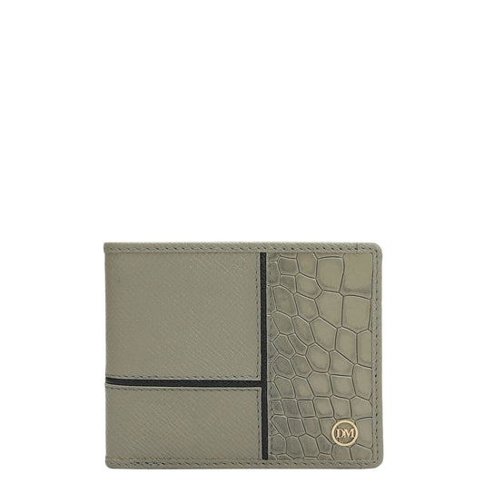 Stone Grey Bifold Leather Mens Wallet
