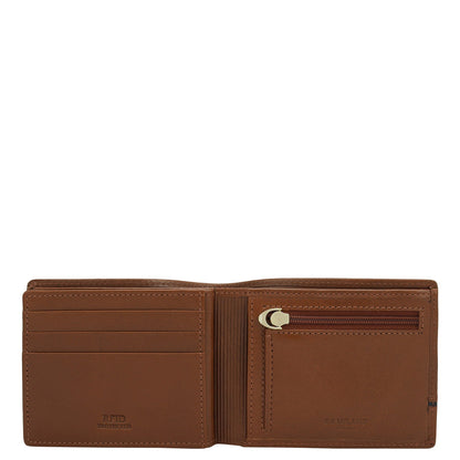 Cognac Bifold Leather Mens Wallet