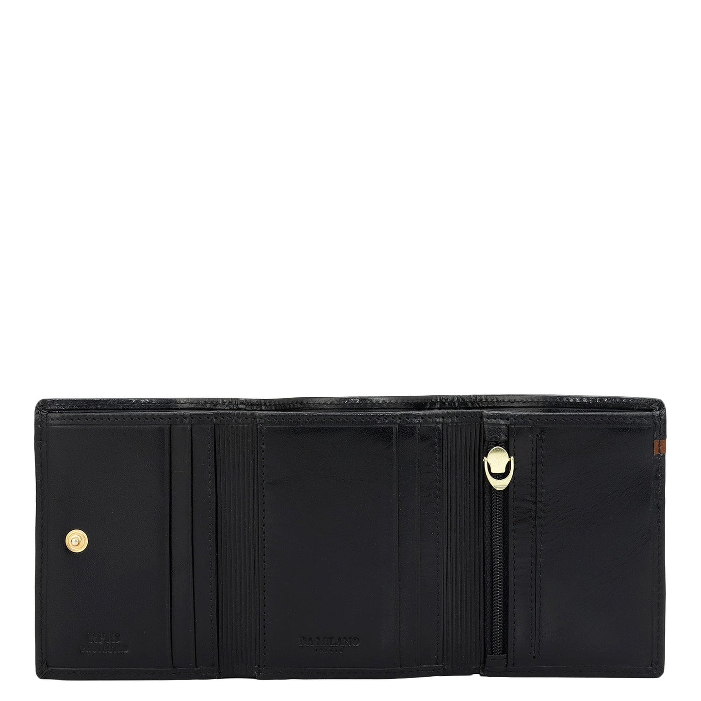 Black Trifold Leather Mens Wallet