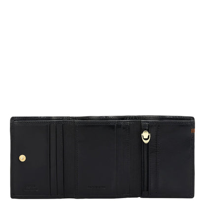 Black Trifold Leather Mens Wallet