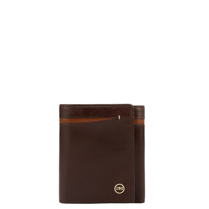 Brown Trifold Leather Mens Wallet