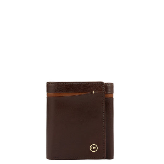 Brown Trifold Leather Mens Wallet
