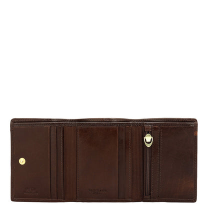 Brown Trifold Leather Mens Wallet