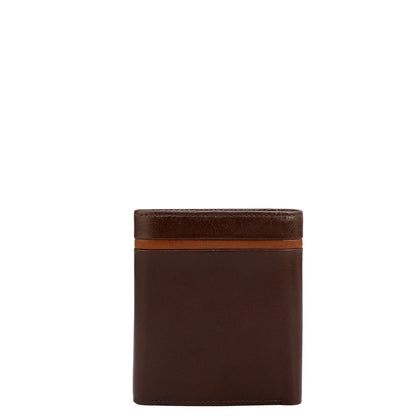 Brown Trifold Leather Mens Wallet