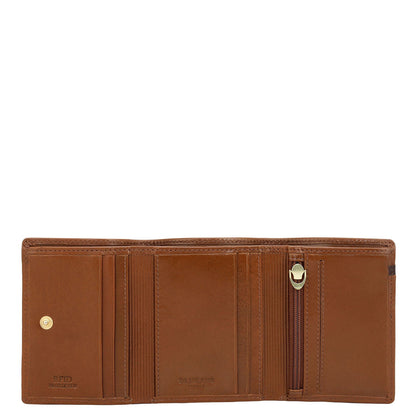 Cognac Trifold Leather Mens Wallet