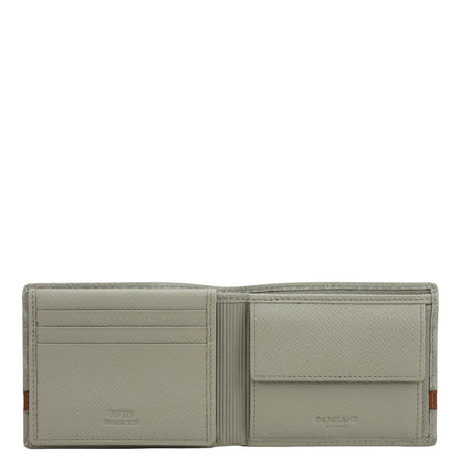 Stone Grey Bifold Leather Mens Wallet