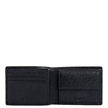 Black Bifold Leather Mens Wallet