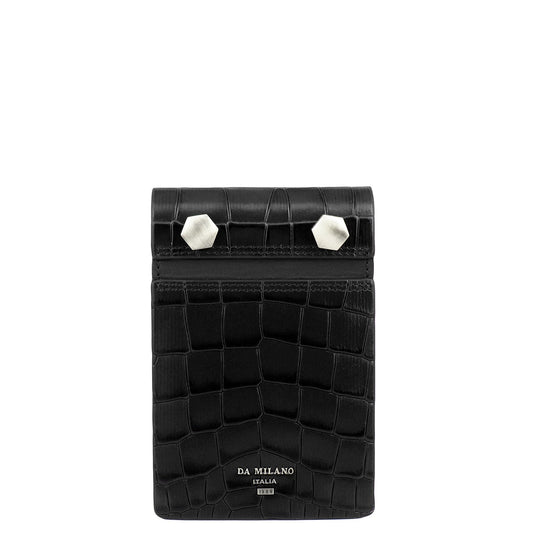 Croco Leather Notepad - Black