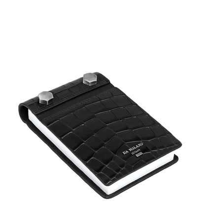 Croco Leather Notepad - Black