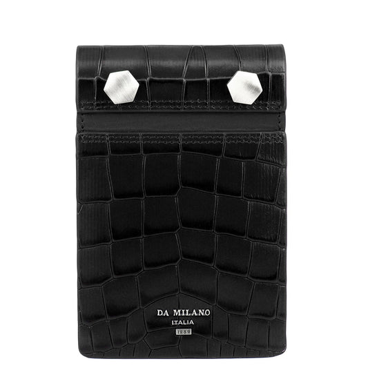 Croco Leather Notepad - Black